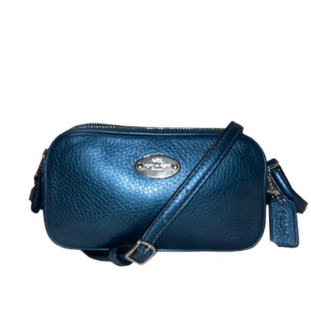 Coach Nwt Teal Leather Mini Crossbody Bag